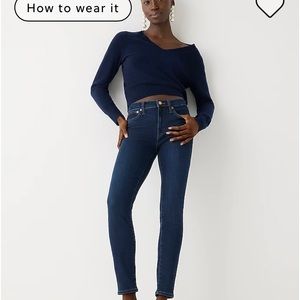 J Crew 9”mid-rise toothpick jeans in point lake wash, size 28 regular